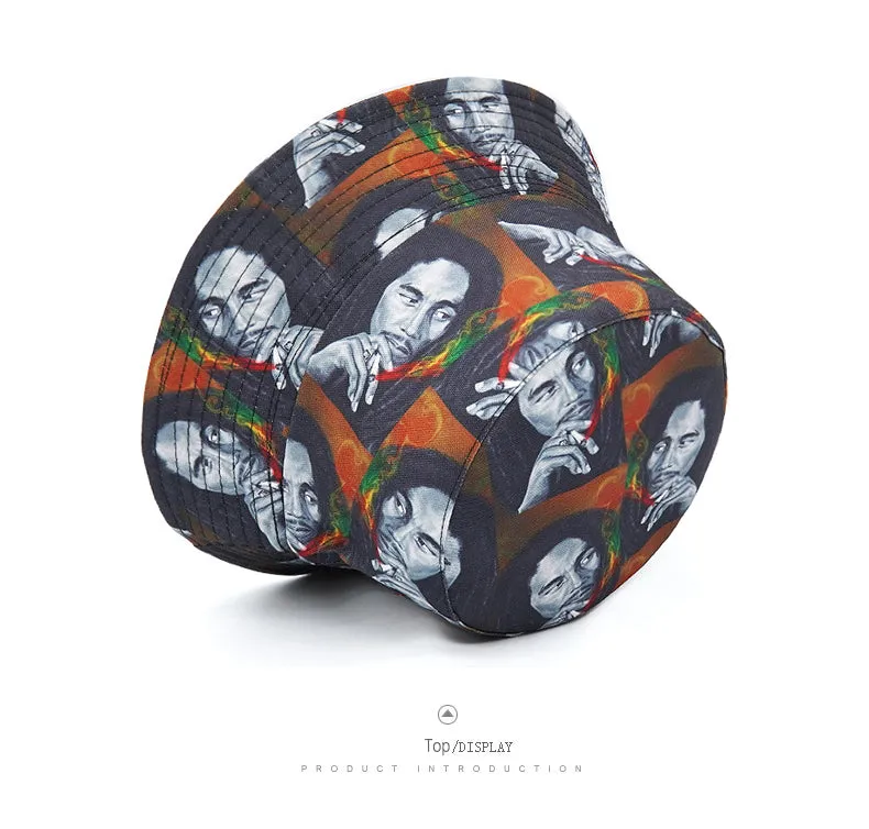 Bob Marley-Inspired Bucket Hat - Fushia