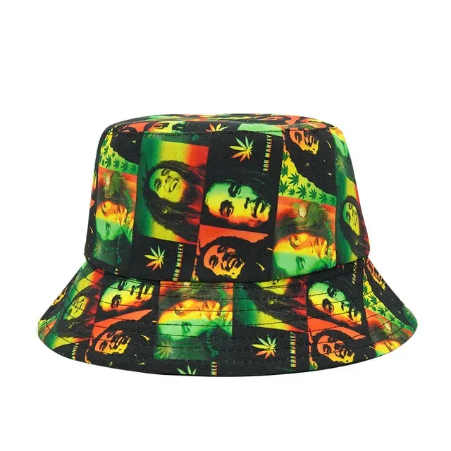 Bob Marley-Inspired Bucket Hat - Fushia