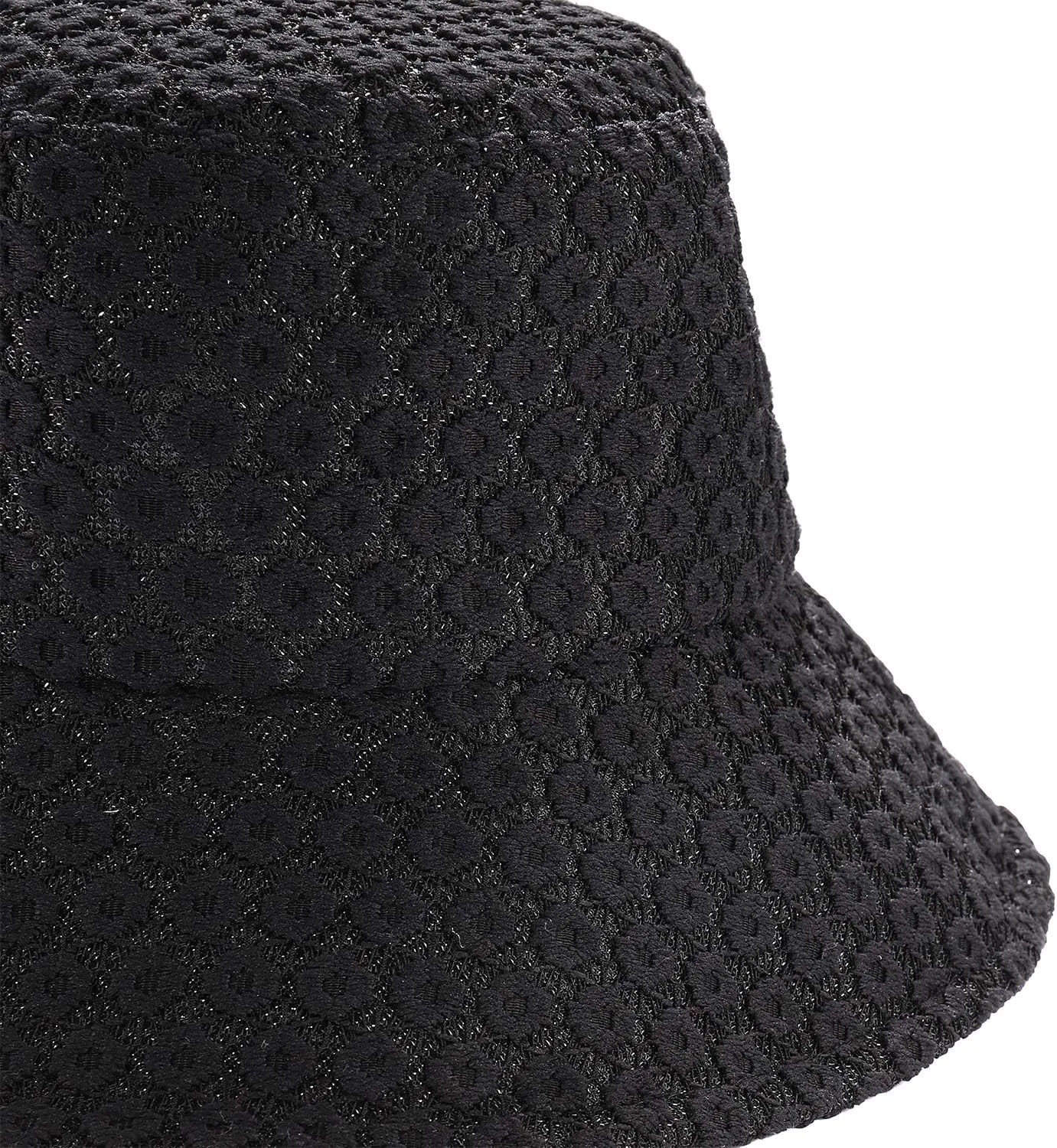 boderier Sun Hats for Women Summer Casual Wide Brim Floral Lace Bucket Hat Beach Vacation Travel Accessories