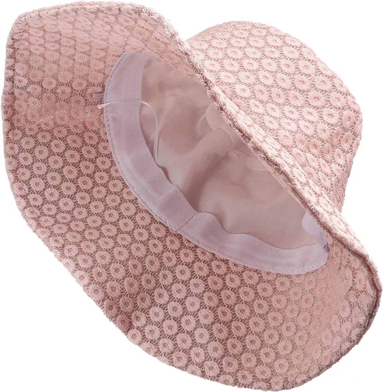 boderier Sun Hats for Women Summer Casual Wide Brim Floral Lace Bucket Hat Beach Vacation Travel Accessories