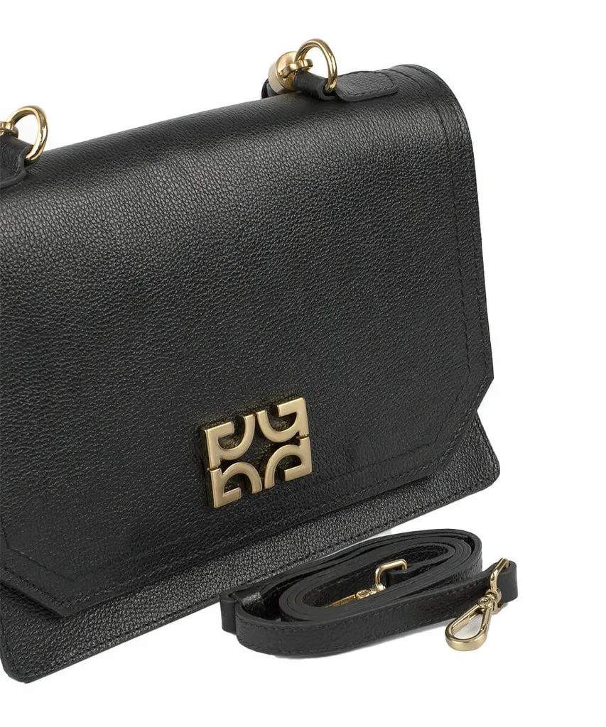 Bolsa Satchel Degalls Preta Couro