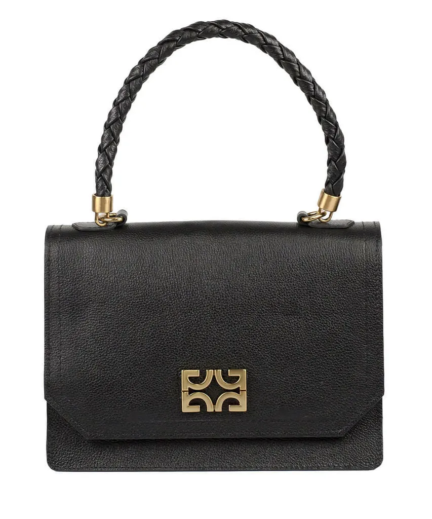 Bolsa Satchel Degalls Preta Couro