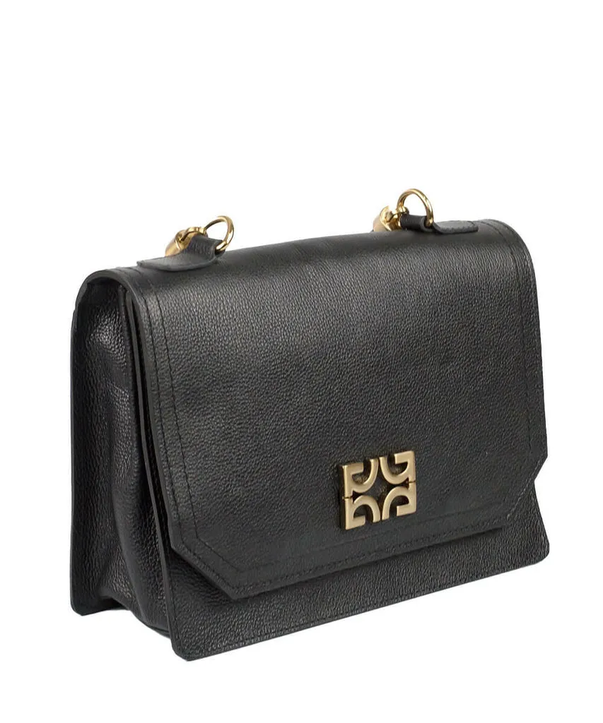 Bolsa Satchel Degalls Preta Couro