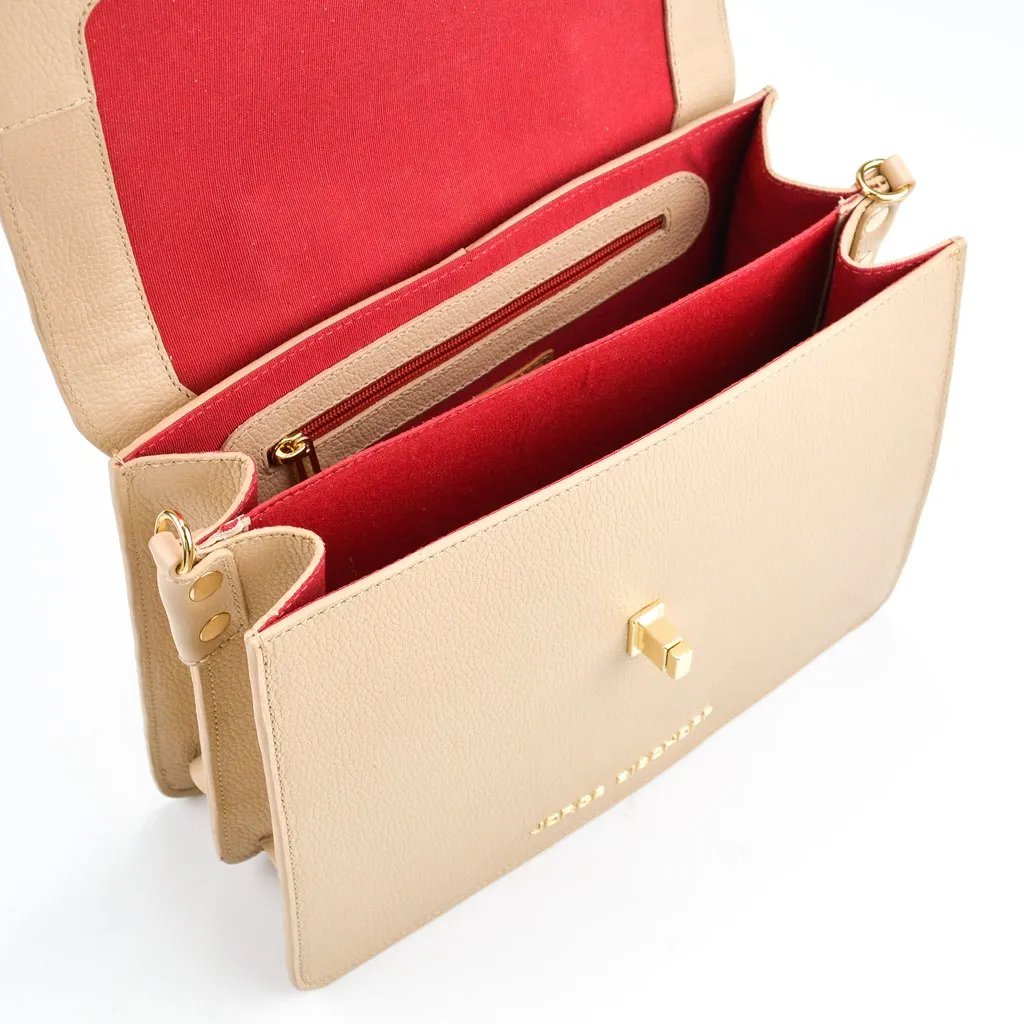Bolsa Satchel Estruturada Couro Jorge Bischoff