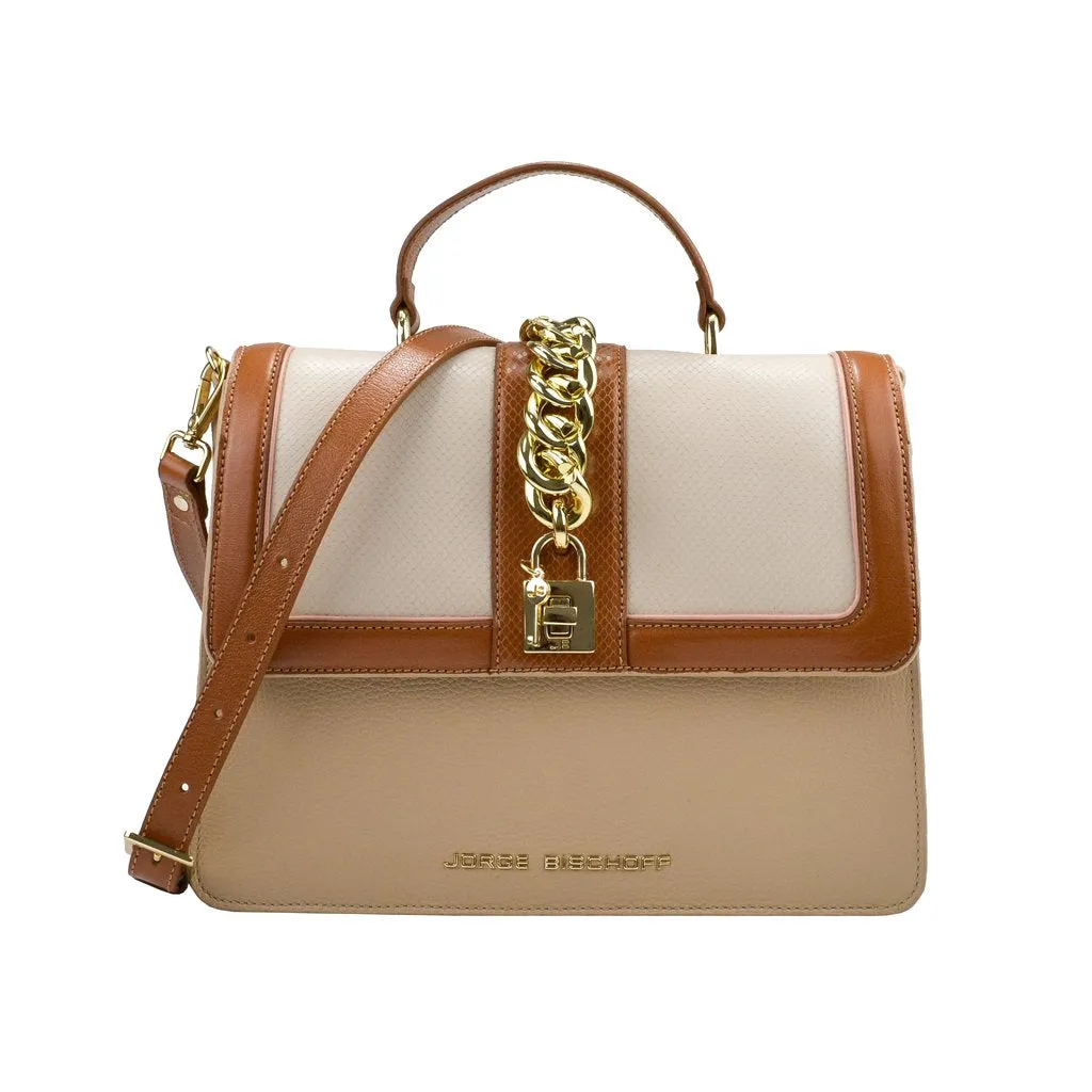 Bolsa Satchel Estruturada Couro Jorge Bischoff