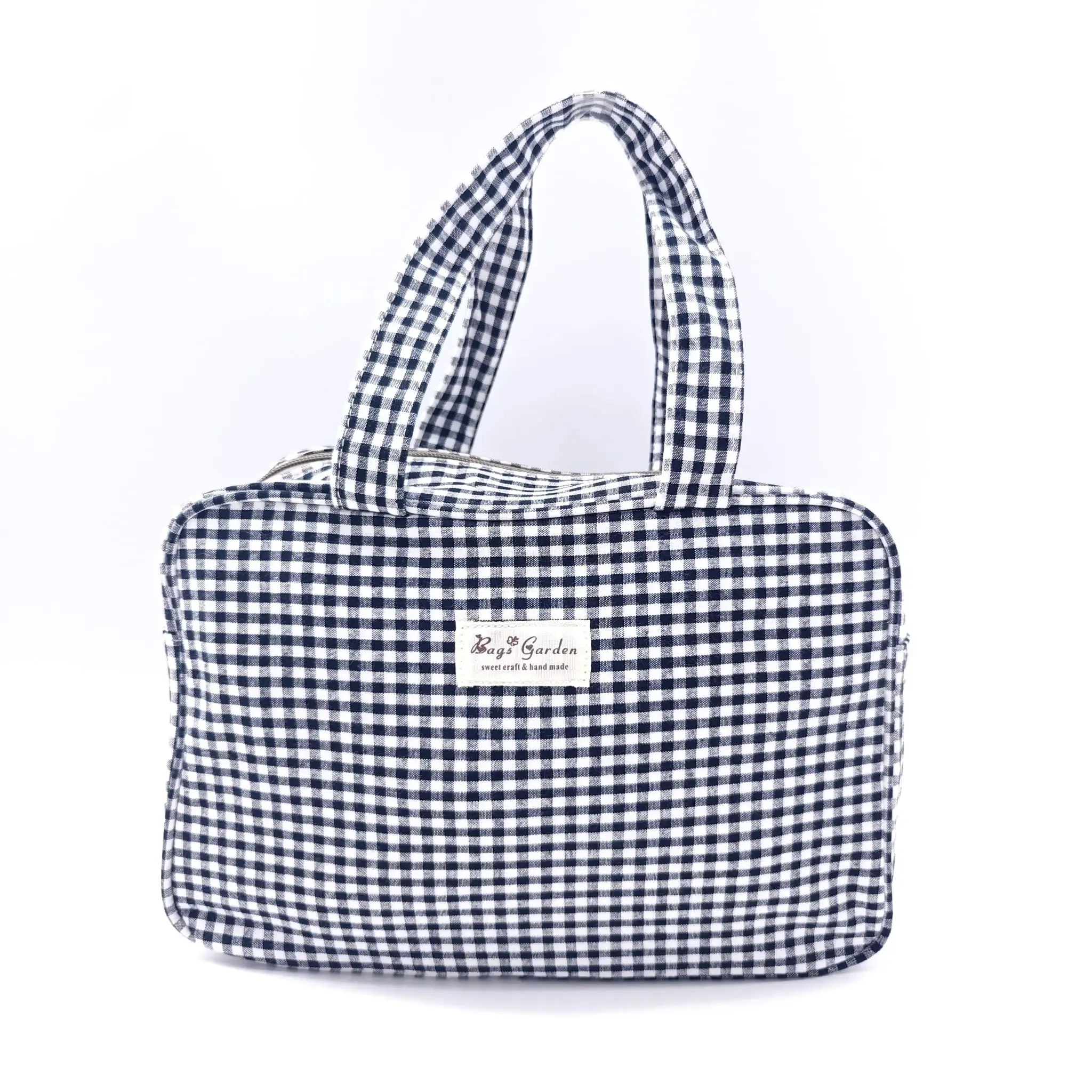 Bolso de mano algodón Vichy Negro Bags Garden