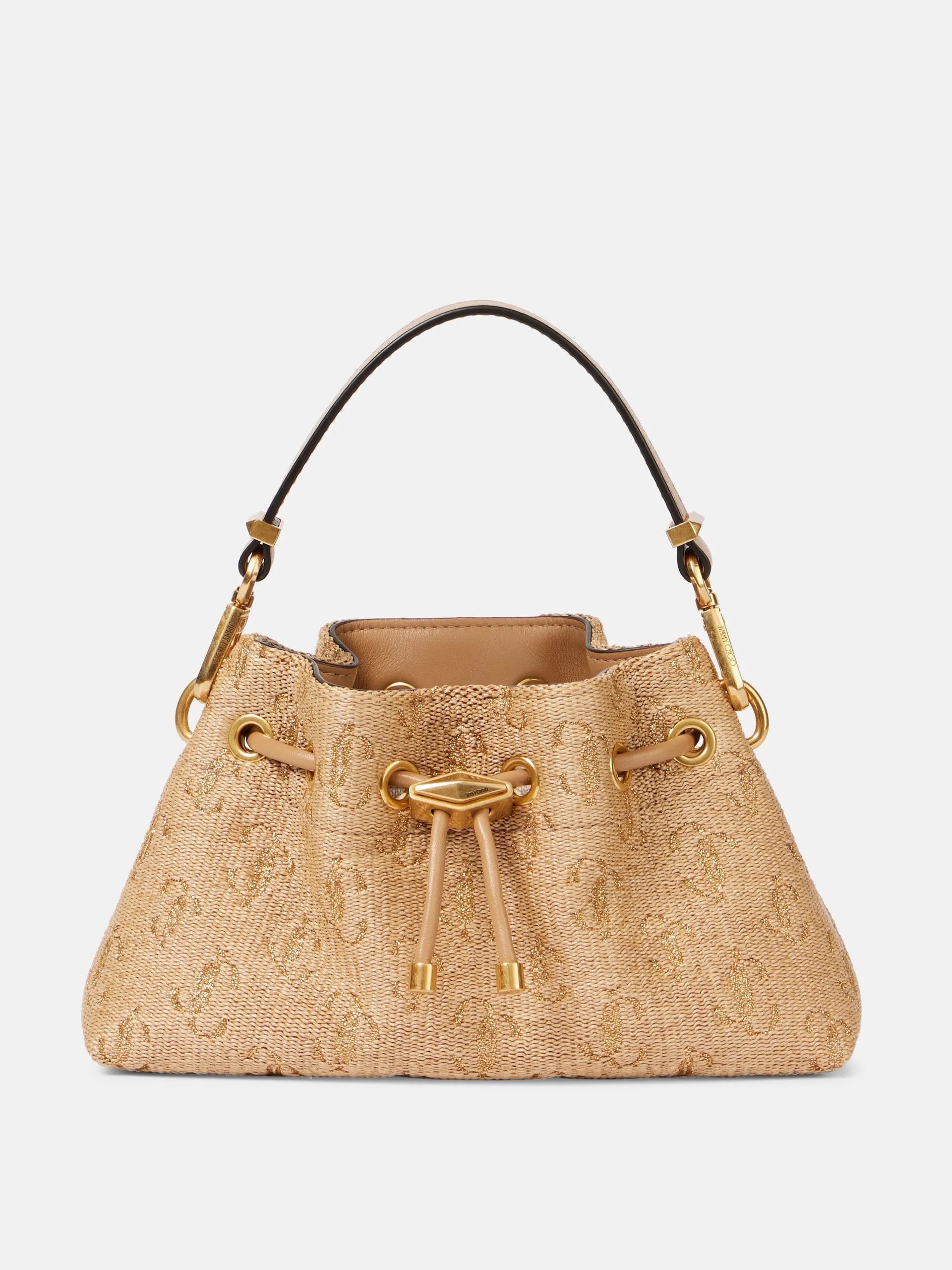 Bon Bon Small raffia bucket bag