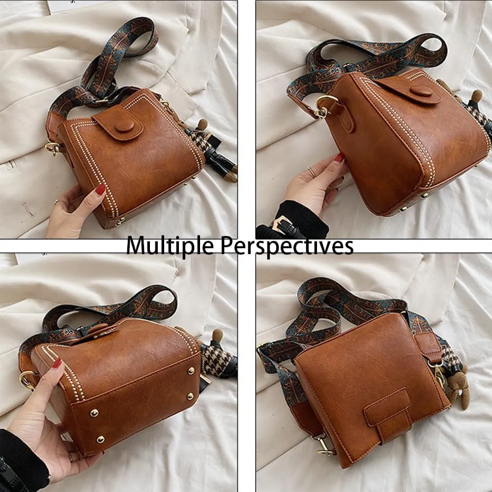 Bootara Bucket Bag, Adjustable Womens Retro Water Bucket Shoulder Bag, Spacious Travel Tote