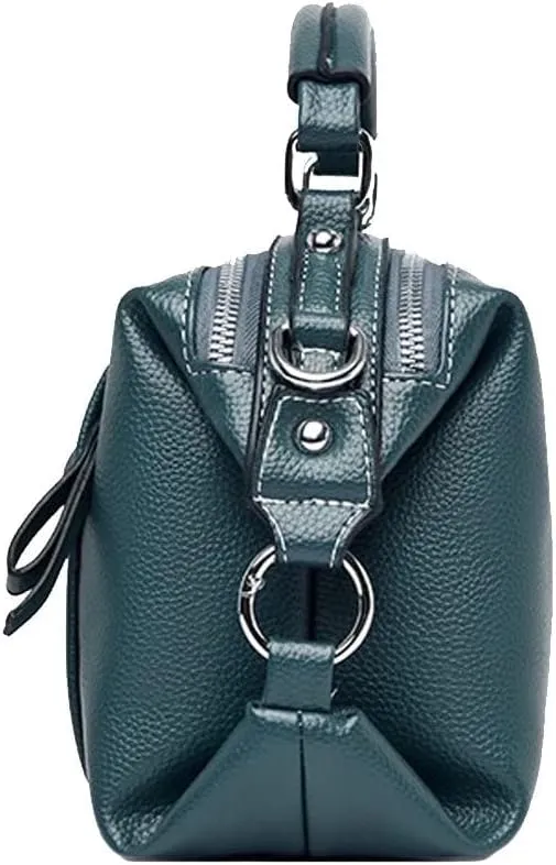 Boston Bag for Women Top Handle Handbag Large Capacity Shoulder Bag Leather Crossbody Bag Retro Purse