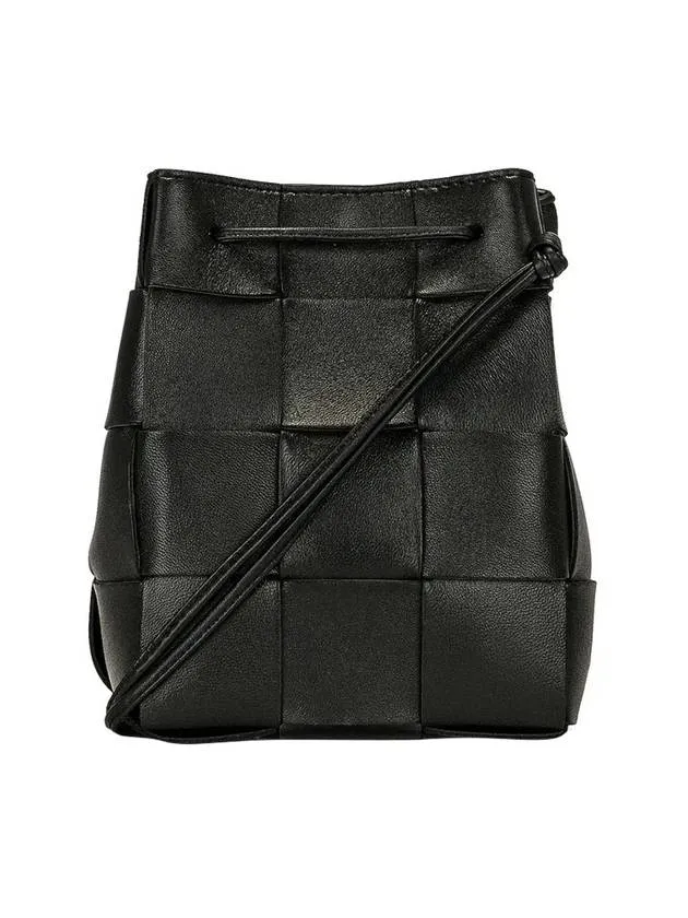 Bottega Veneta Intrecciato Cassette Small Bucket Bag Black