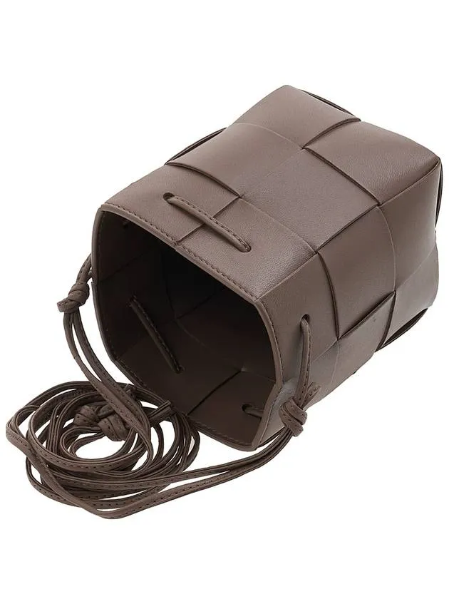 Bottega Veneta Intrecciato Cassette Small Bucket Bag Taupe Grey