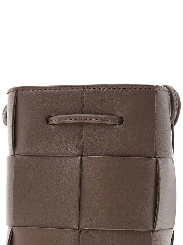Bottega Veneta Intrecciato Cassette Small Bucket Bag Taupe Grey