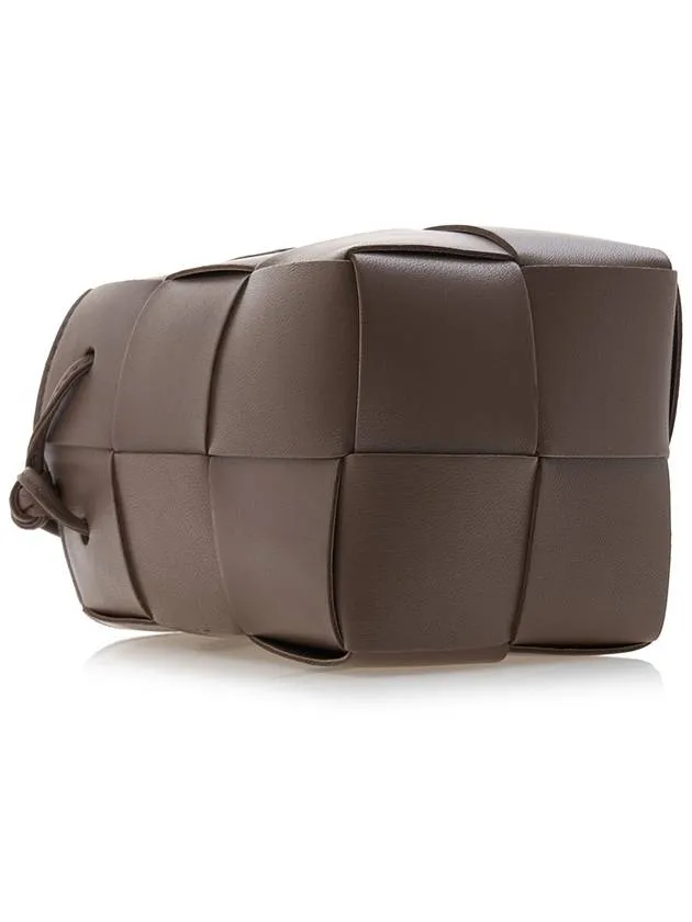 Bottega Veneta Intrecciato Cassette Small Bucket Bag Taupe Grey