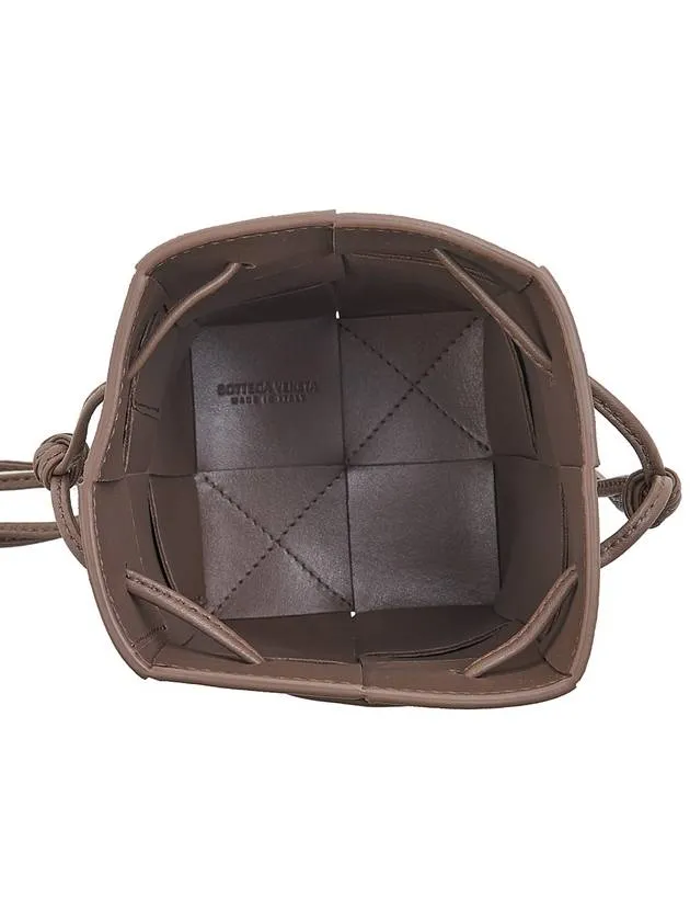 Bottega Veneta Intrecciato Cassette Small Bucket Bag Taupe Grey
