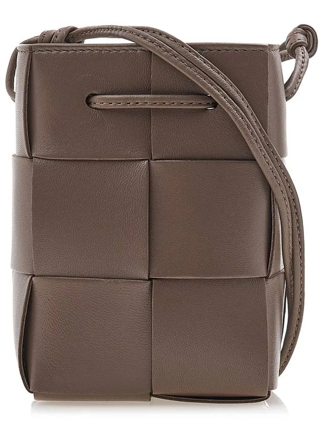 Bottega Veneta Intrecciato Cassette Small Bucket Bag Taupe Grey