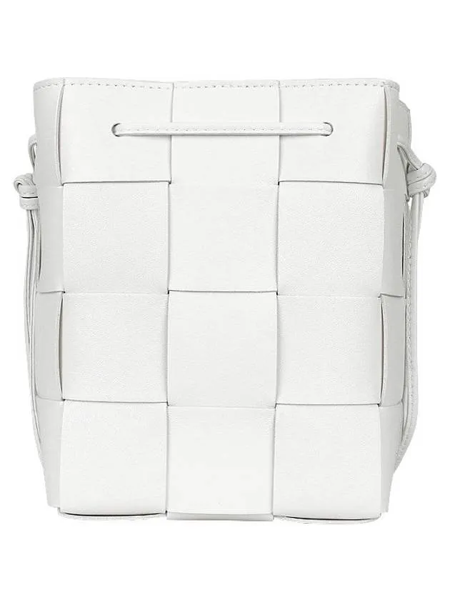 Bottega Veneta Intrecciato Cassette Small Bucket Bag White