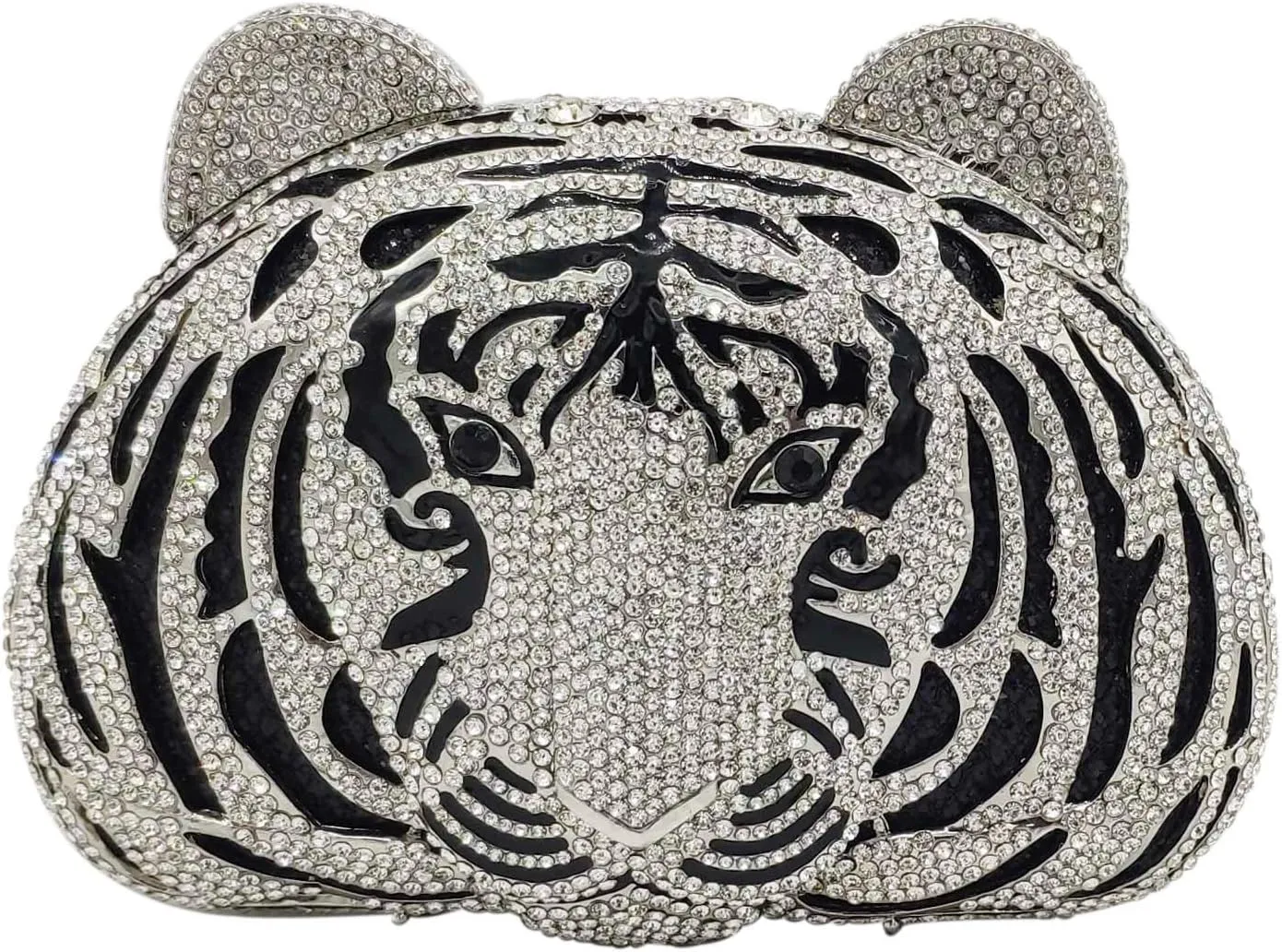 Boutique De FGG Tiger Clutch Purse for Women Animal Crystal Evening Bag Formal Party Rhinestone Handbag Prom Clutch Bag,Mini