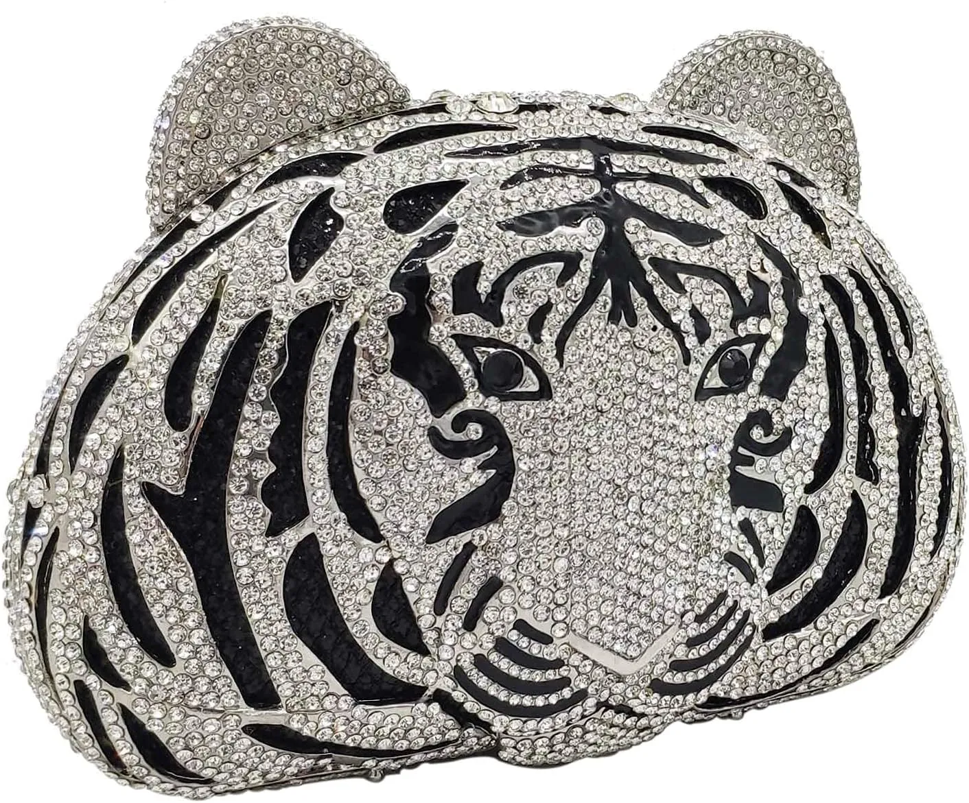 Boutique De FGG Tiger Clutch Purse for Women Animal Crystal Evening Bag Formal Party Rhinestone Handbag Prom Clutch Bag,Mini