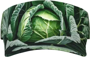 Bright Cabbage Print Sport Sun Visors Adjustable Sunscreen Visor Cap Baseball Cap for Women Men Stylish - Perfect for Outdoor Activities Black
