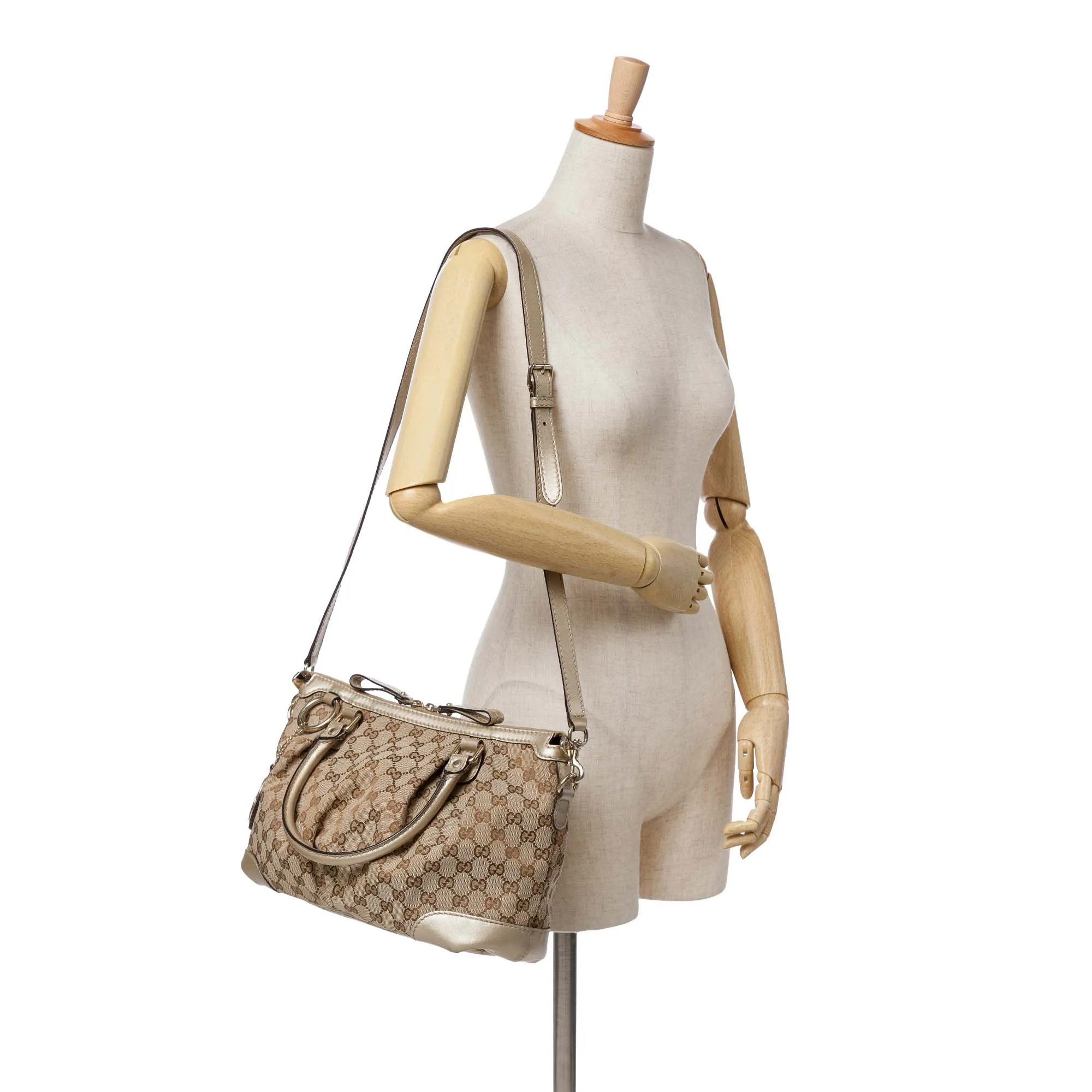 Brown Gucci GG Canvas Sukey Satchel