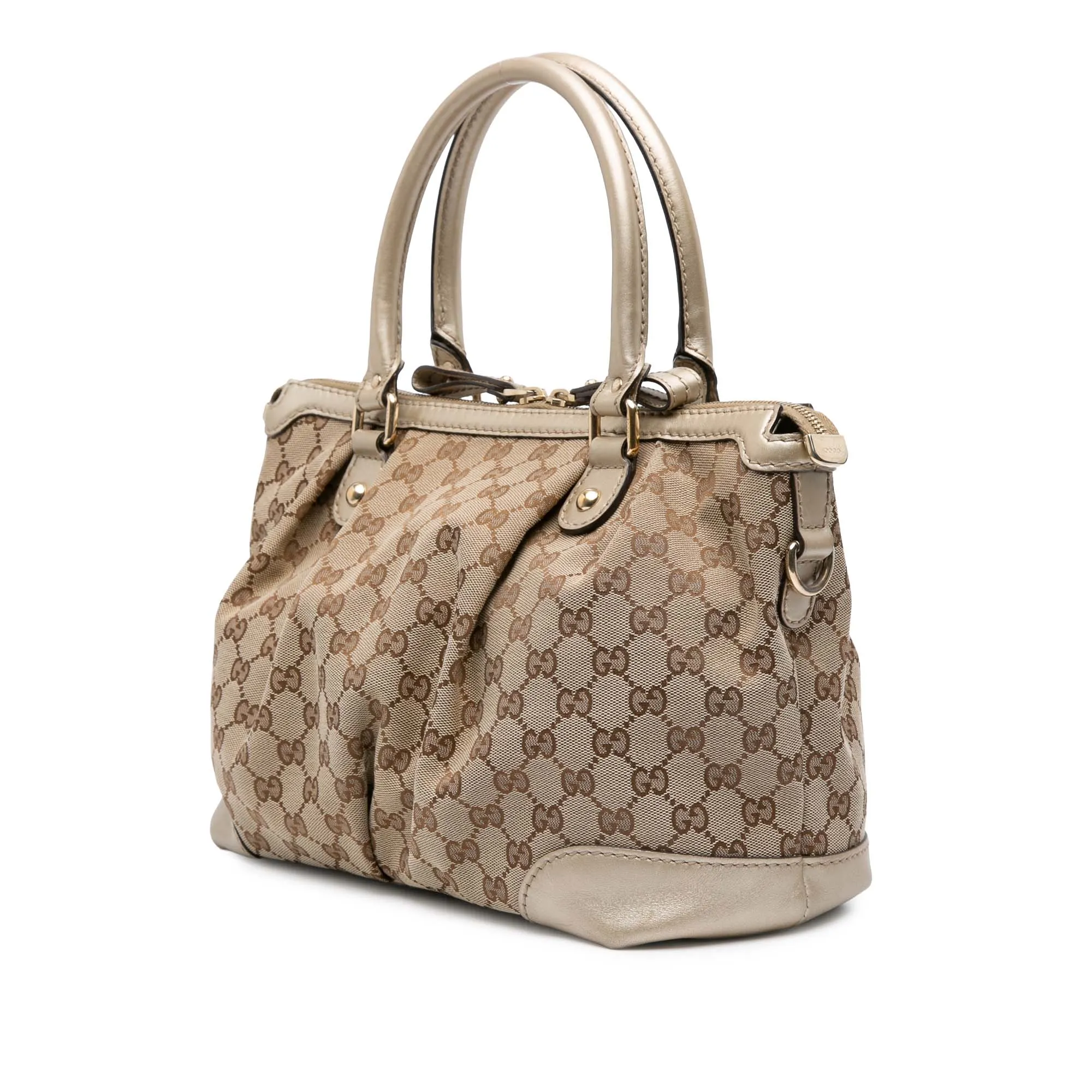 Brown Gucci GG Canvas Sukey Satchel