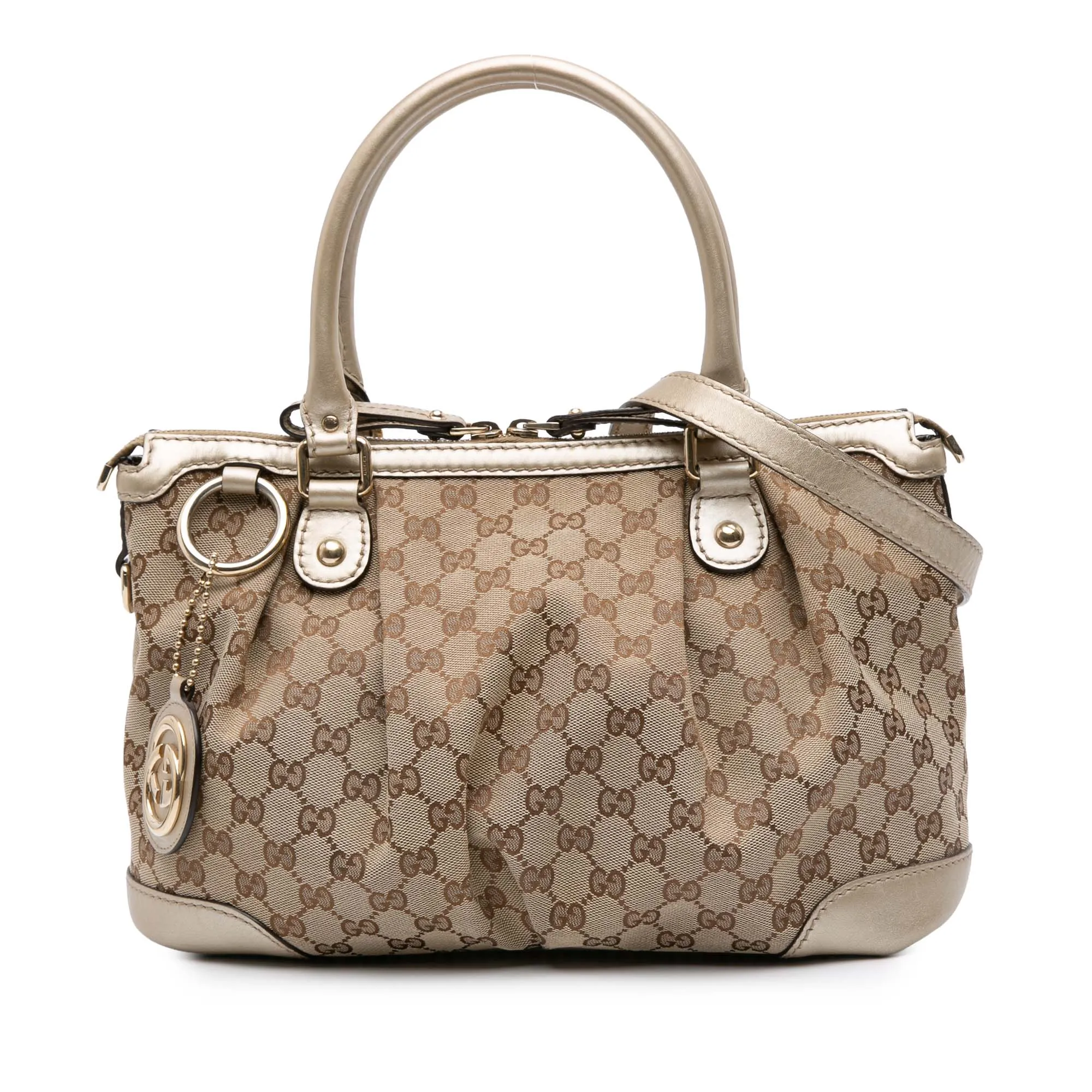 Brown Gucci GG Canvas Sukey Satchel