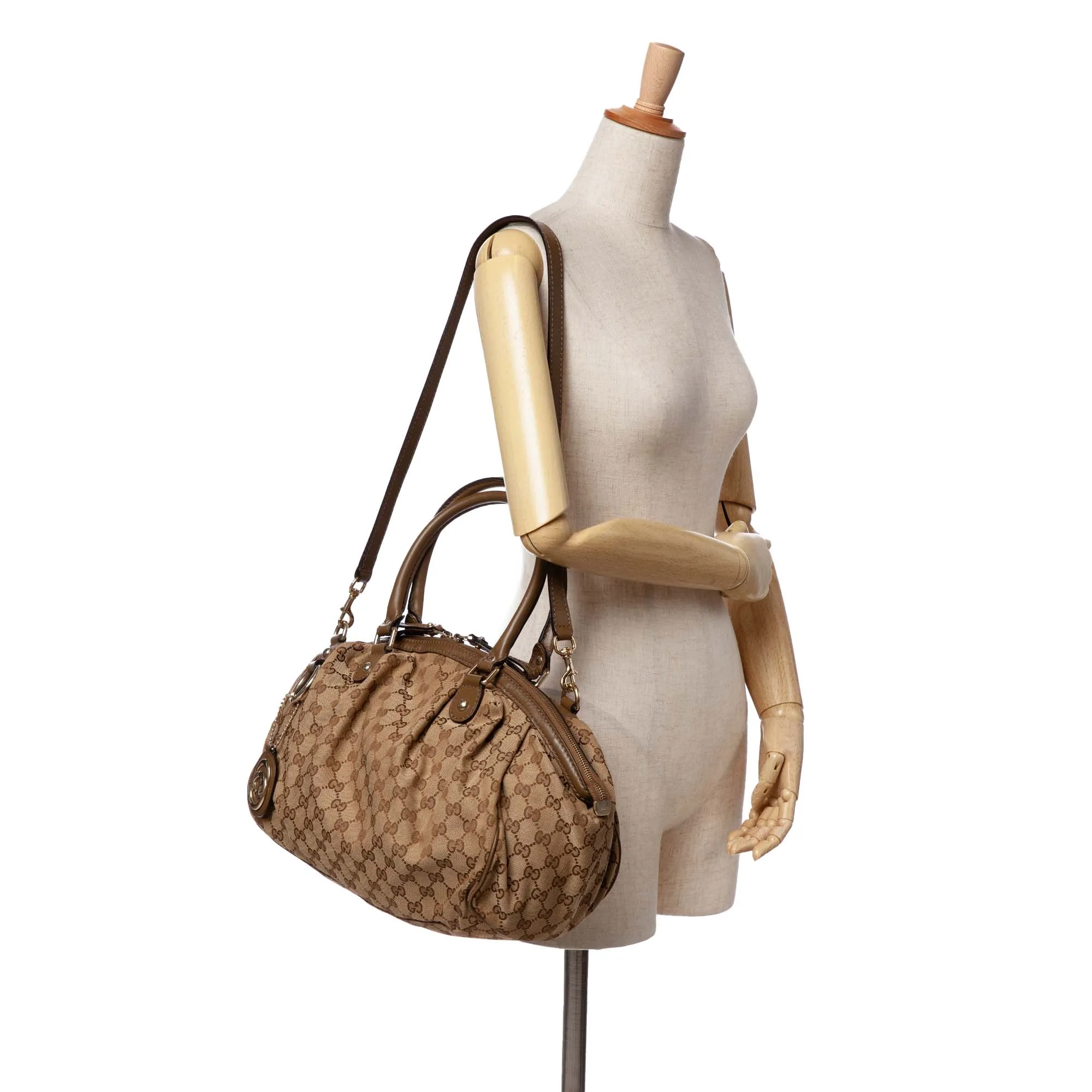 Brown Gucci GG Canvas Sukey  Satchel