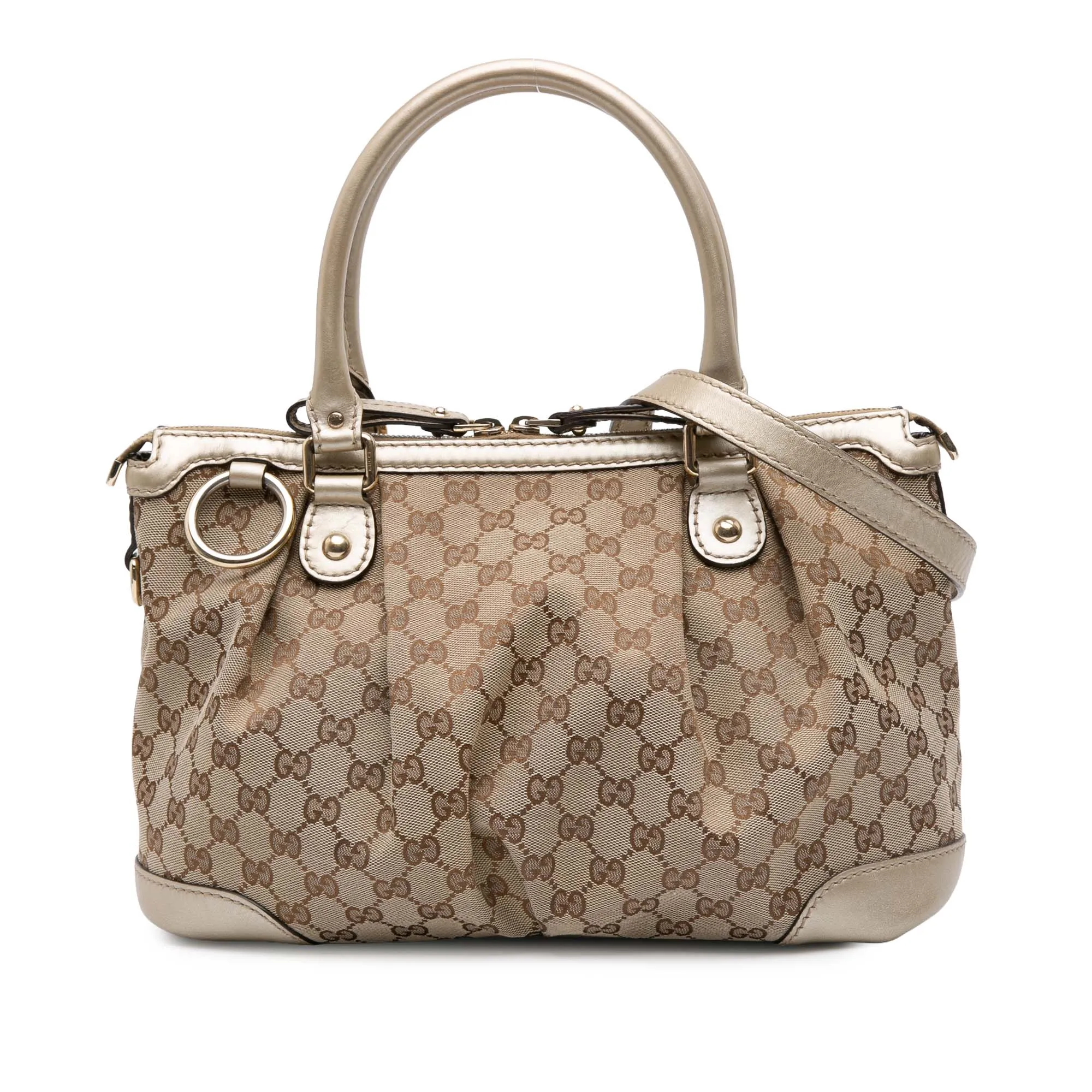 Brown Gucci GG Canvas Sukey Satchel