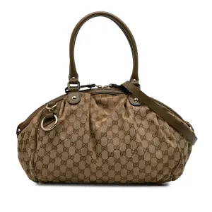 Brown Gucci GG Canvas Sukey  Satchel