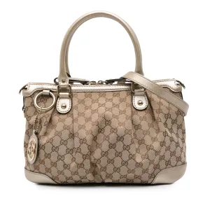 Brown Gucci GG Canvas Sukey Satchel