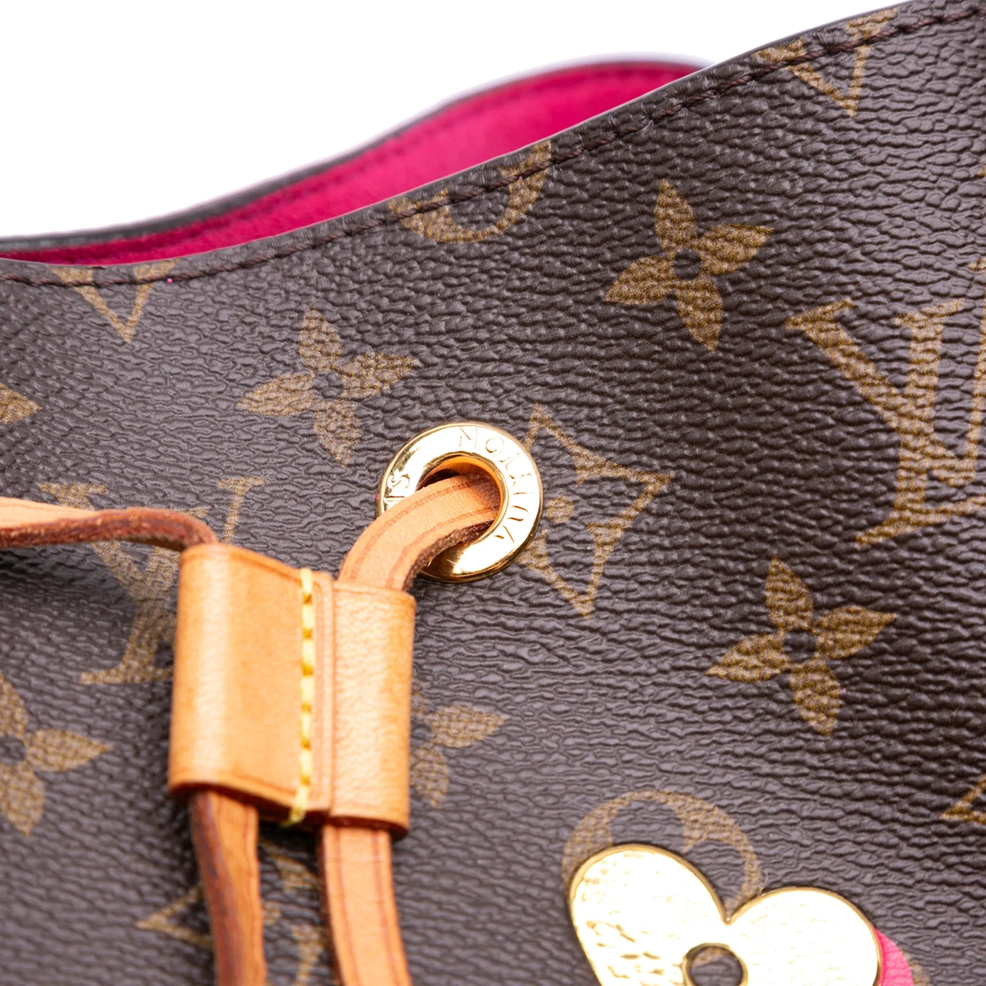 Brown Louis Vuitton Monogram Love Lock Neonoe MM Bucket Bag