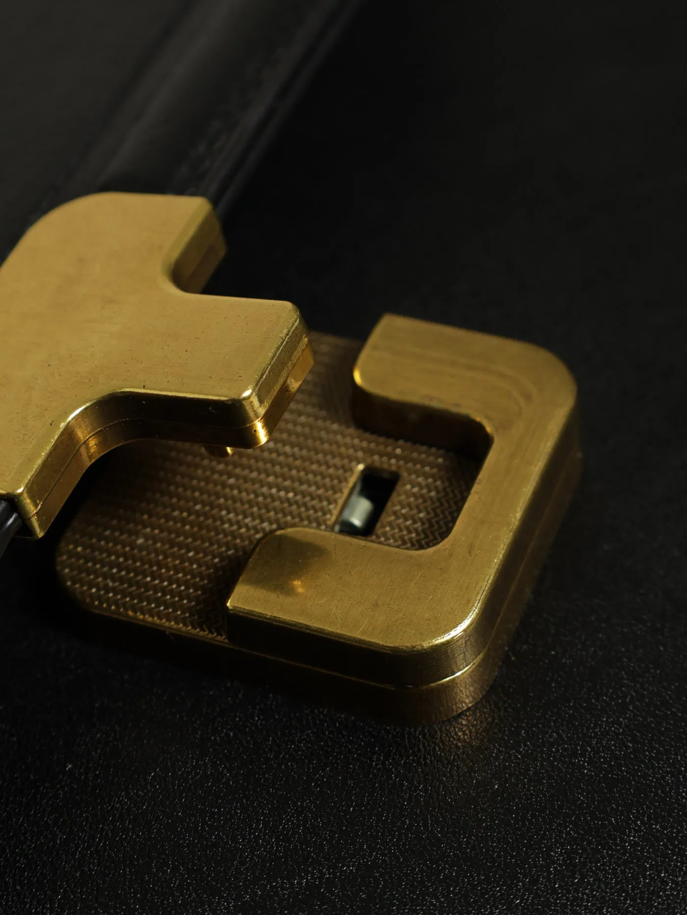 Brushed Gold Square Satchel - Black