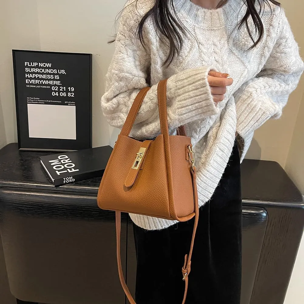 Bucket Bag for Women,Trendy Bucket Crossbody Bag Small Vintage Elegant Tote Bag Women's Shoulder Handbags Cluth Purse