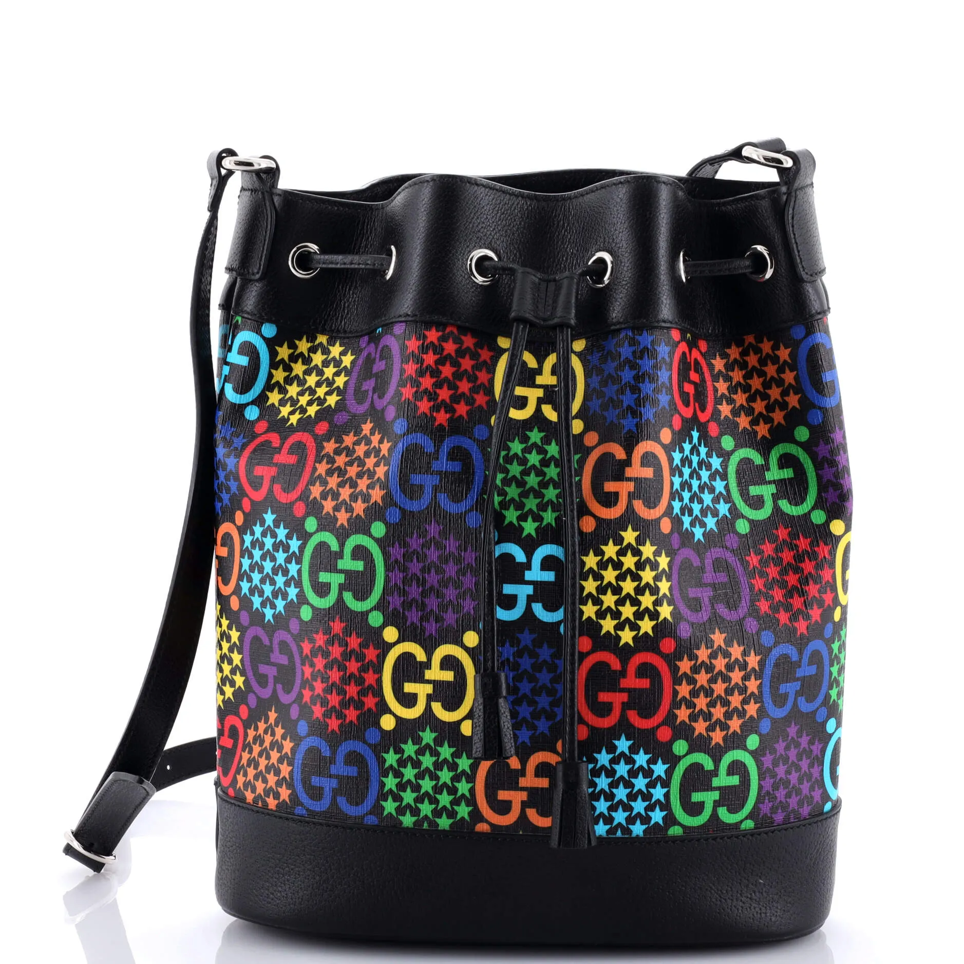 Bucket Bag Psychedelic Print GG Coated Canvas Medium