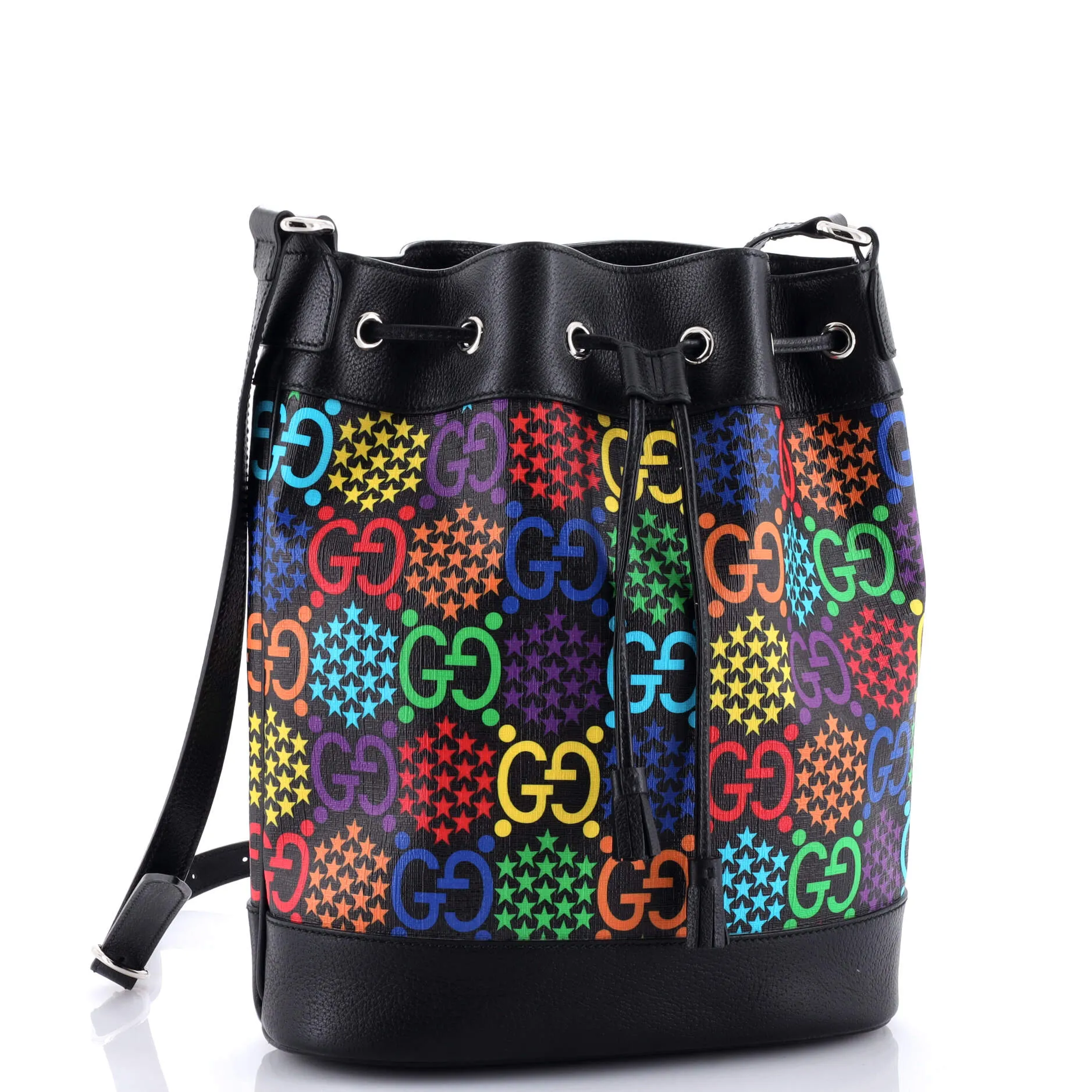 Bucket Bag Psychedelic Print GG Coated Canvas Medium