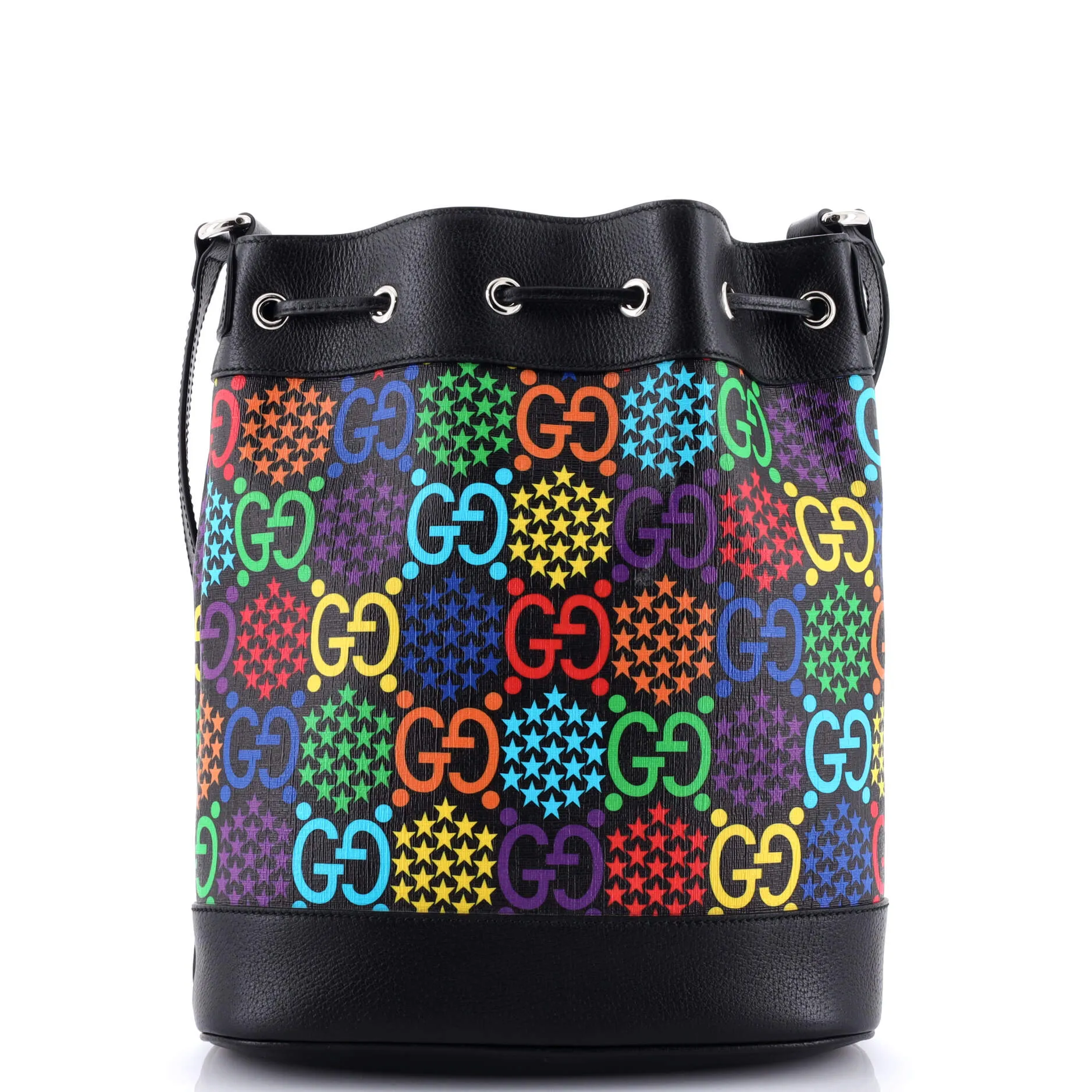 Bucket Bag Psychedelic Print GG Coated Canvas Medium