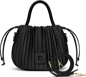 Bucket Bags for Women Drawstring Pleated Shoulder Handbag Hobo Crossbody Bucket Purses