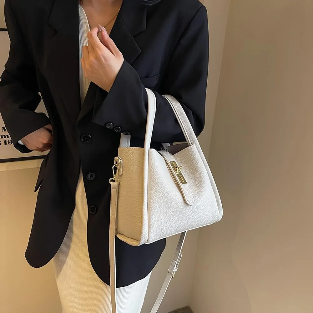 Bucket Bags For Women Top Handle Bag Mini Shoulder Crossbody Bag Small Handbag Vegan Leather Trendy Vintage Tote Purses