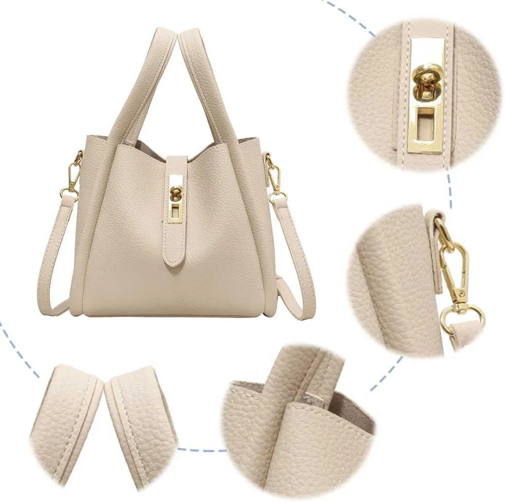 Bucket Bags For Women Top Handle Bag Mini Shoulder Crossbody Bag Small Handbag Vegan Leather Trendy Vintage Tote Purses