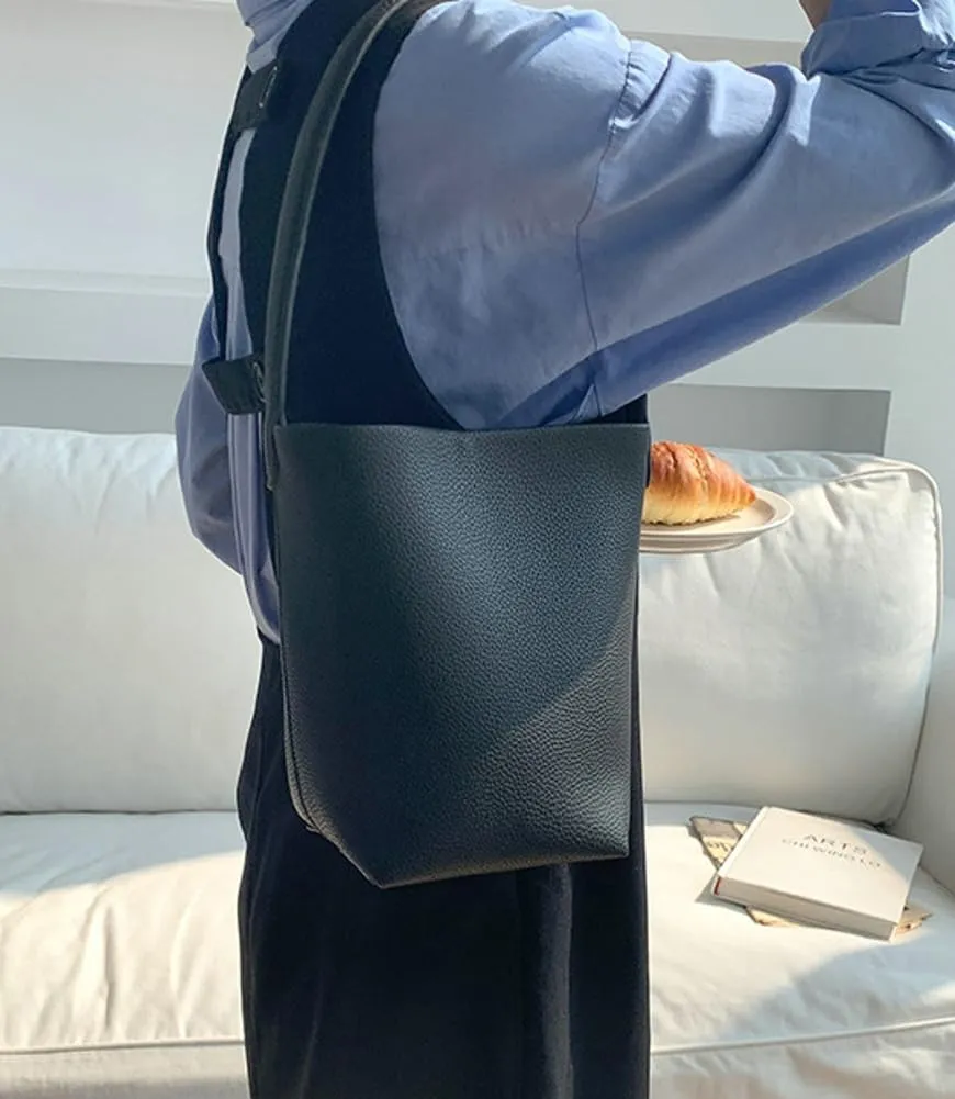 Bucket Handbag for Women Vegan Leather Shoulder Purses Casual Tote Bag for Work Top Handle Bag with Drawstring Purse