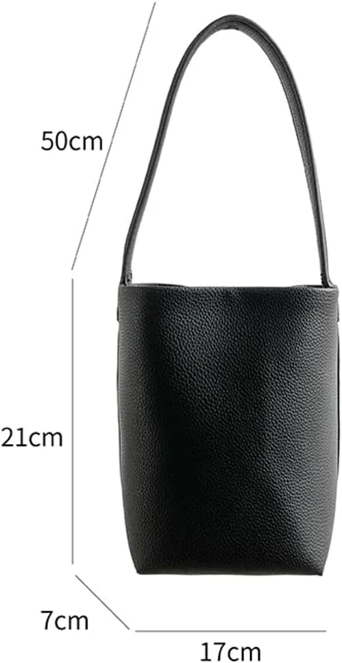 Bucket Handbag for Women Vegan Leather Shoulder Purses Casual Tote Bag for Work Top Handle Bag with Drawstring Purse