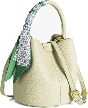 Bucket Tote Bag for Women, Small Leather Bucket Bag Purses, Ladies Tote Bag with Shoulder Strap (Green)