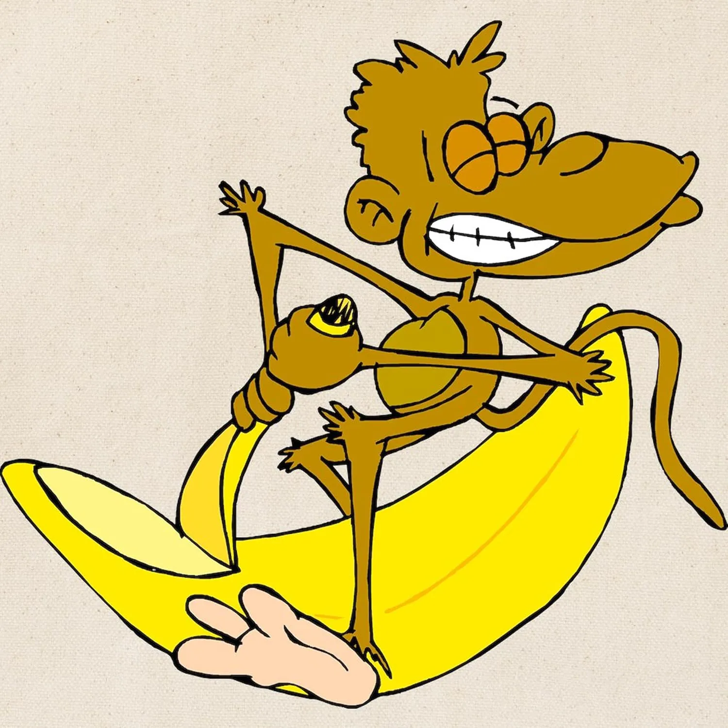CafePress Banana Monkey Tote Bag Reusable Natural Beige Canvas Shopping Bag