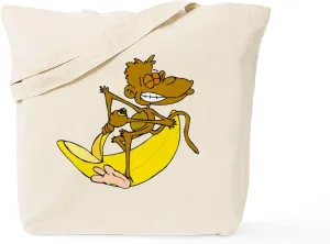 CafePress Banana Monkey Tote Bag Reusable Natural Beige Canvas Shopping Bag