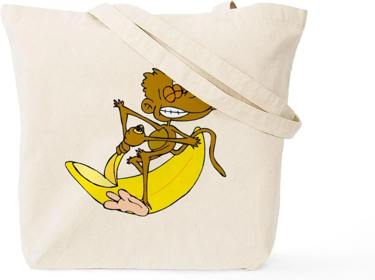 CafePress Banana Monkey Tote Bag Reusable Natural Beige Canvas Shopping Bag