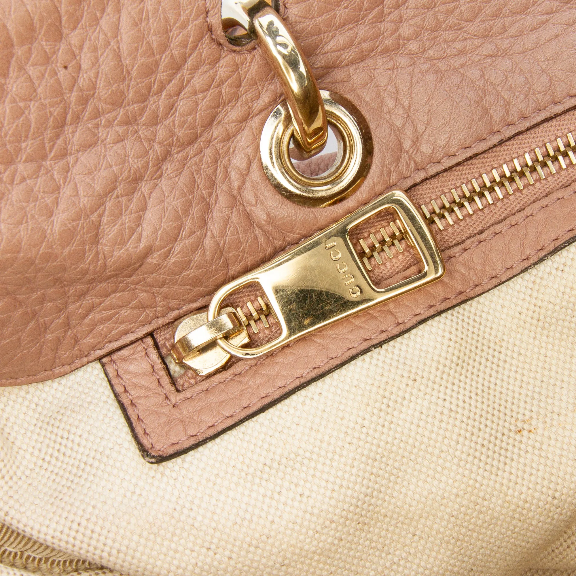 Calfskin Bamboo Shopper Boston Bag