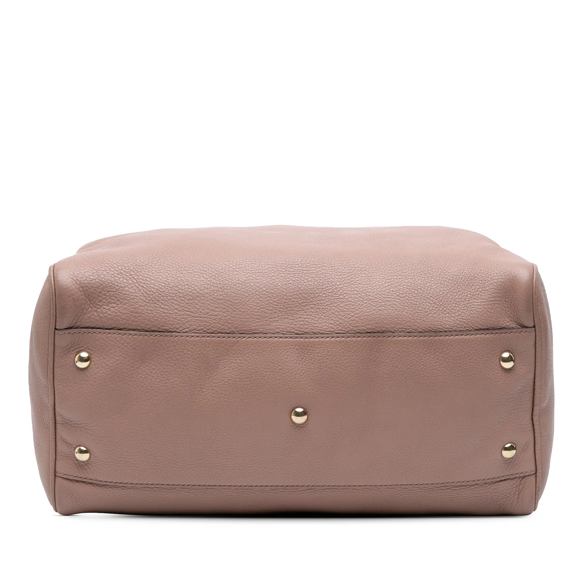 Calfskin Bamboo Shopper Boston Bag