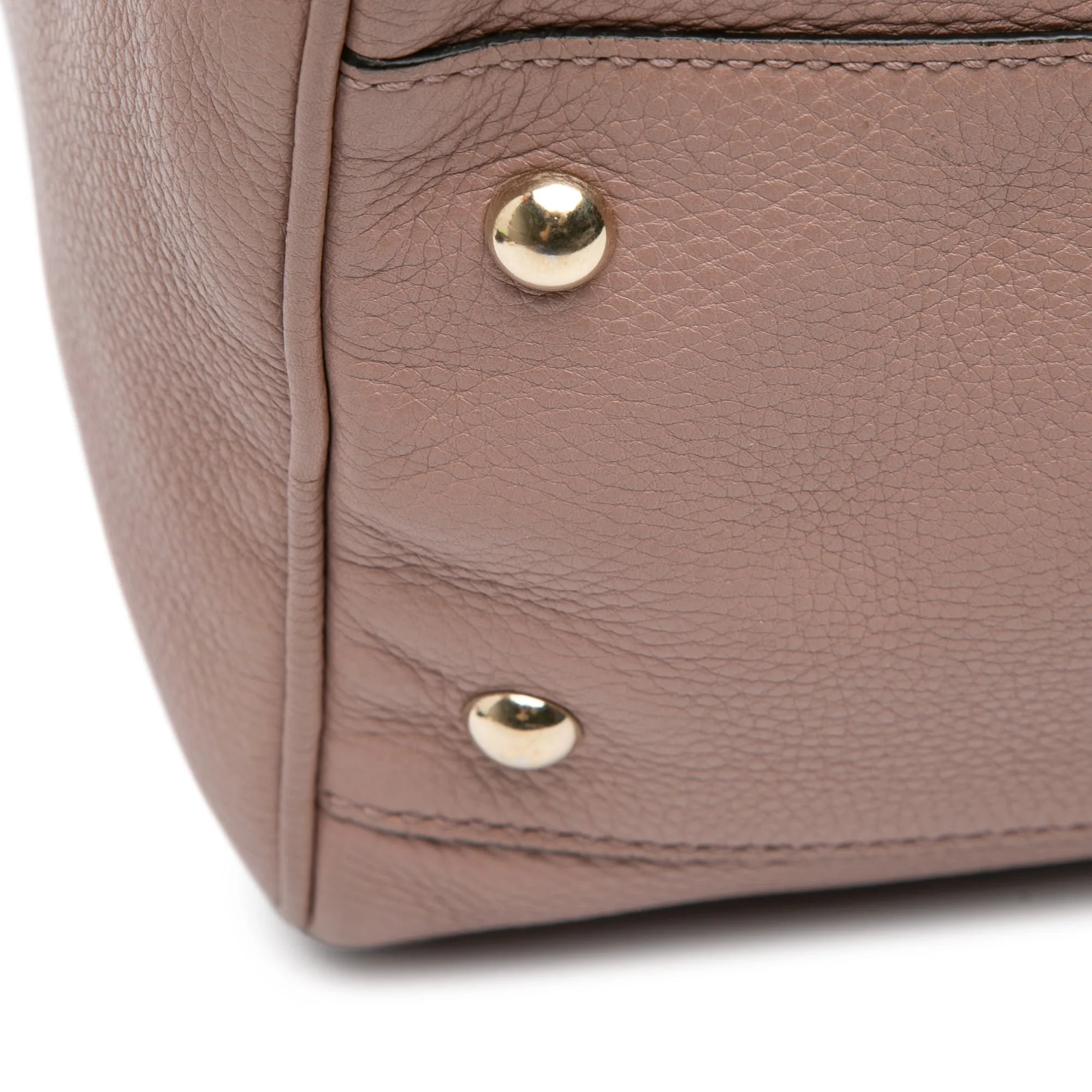 Calfskin Bamboo Shopper Boston Bag