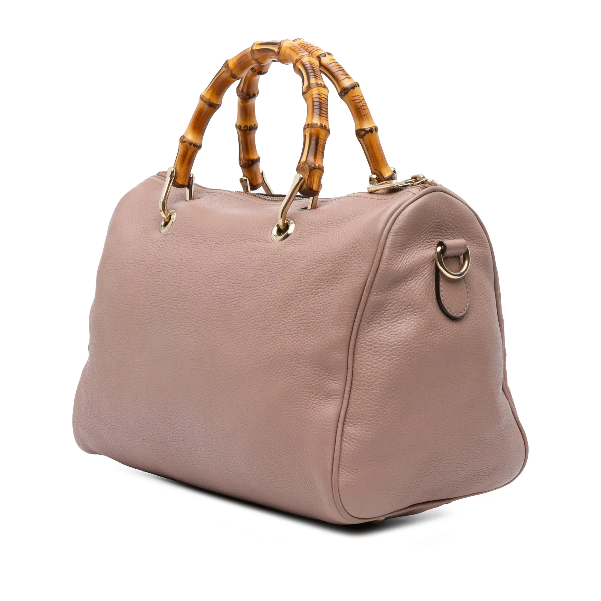 Calfskin Bamboo Shopper Boston Bag
