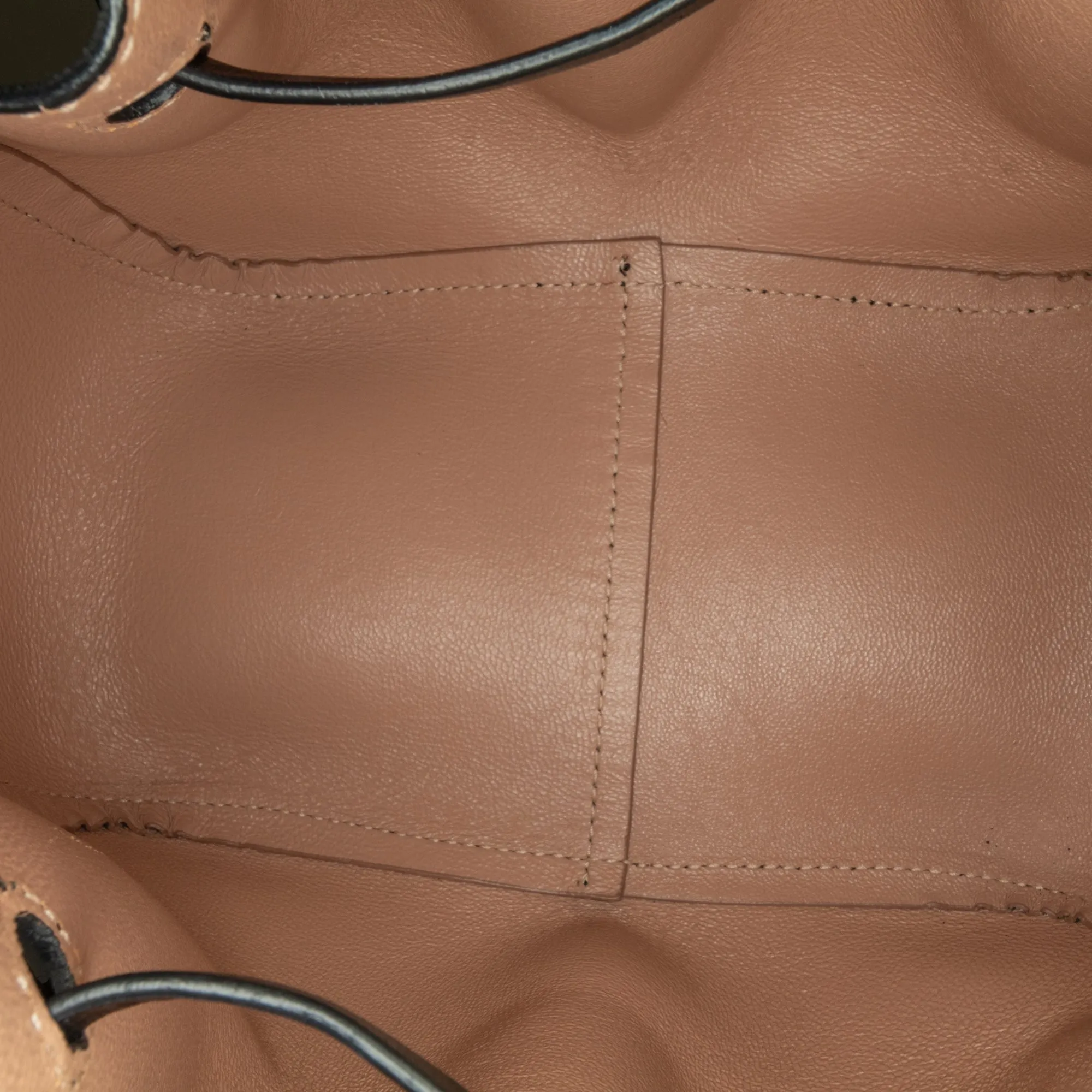 Calfskin Eyelet Bracelet Embellished Bucket Bag